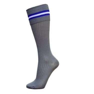 SCHOOL SOCKS GREY/BLUE STRIPE XL