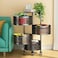 Lihan Rotating Multi-Layer Kitchen Storage Shelf,  4-Tier Round Floor-Standing Kitchen Storage Rack with Wheels, Household Storage Shelf for Kitchen Living Vegetable Fruit Stand(Black)