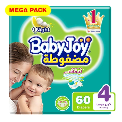 Baby Joy mega pack size 4 large 10-18 Kg x 60 diapers 