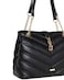 AMICA Am&eacute;lie Women Chevron Quilted Tote bag with 3 Spacious Comaprtments with Leather &amp; Chain Adjustableble Strap in Black