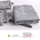 Luna Home-King size 6 piece duvet cover set gray plum blossom bedding set.