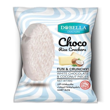 Choco Rice Crackers White Chocolate &amp; Coconut - 19 gram