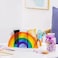 Acrylic Rainbow Multifunctional Pen Holder-Desktop Office Stationery/Sorting Pen Holder Semicircle/5 Grid Makeup Brush Storage Box