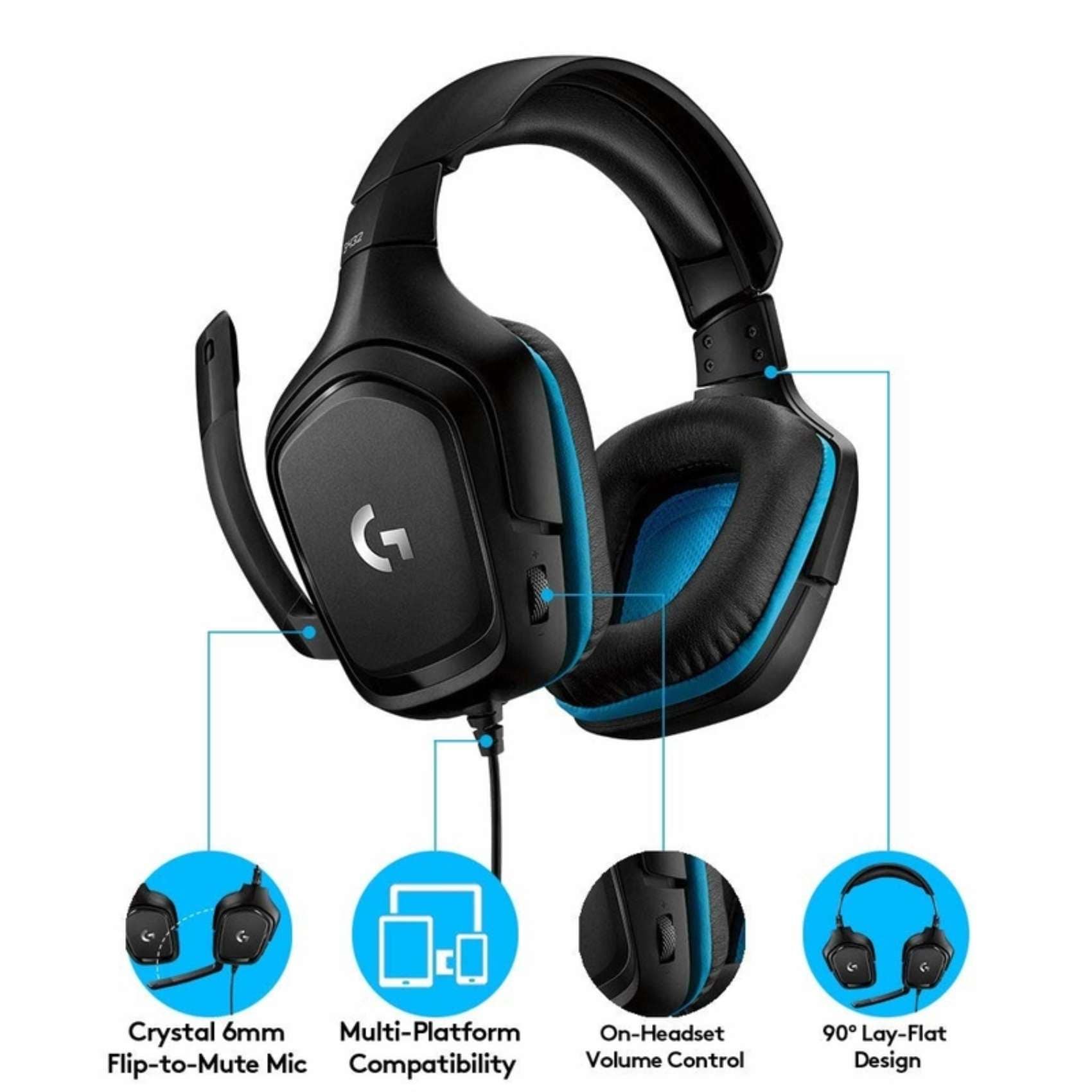 logitech Logitech G432 7 1 Surround Sound Wired Gaming Headset