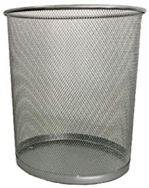 Buy Generic Metal Mesh Waste Basket Round Medium Silver in UAE