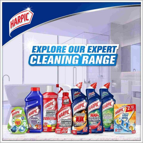 Harpic Active Fresh Marine Splash Toilet Cleaner Rim Block, 35g x 2