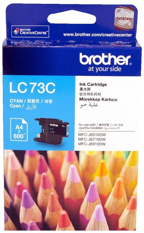 Brother Lc73 Ink Cartridge 600-Pages Cyan