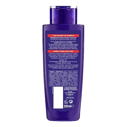 L&#39;Oreal Paris Elvive Colour Protect Anti-Brassiness Shampoo Purple 200ml