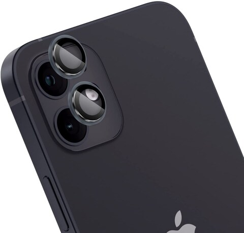 Moxedo Camera Lens Protector, 9H Tempered Glass, Aluminum Alloy Individual Ring Camera Cover Screen Protector Compatible for iPhone 12 (6.1 inch)/ 12 Mini (5.4 inch) (BLACK)