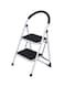 Generic Foldable Step Ladder With Rubber Handgrip White/Black 38Inch