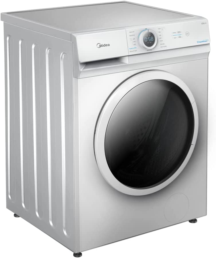 Midea 7KG Front Load Washing Machine with Lunar Dial, 1400 RPM, 15 Programs, Fully Automatic Washer With BLDC Inverter Motor, Integrated Digital Control-LED Display, Multiple Temperature MF100W70BWGCC