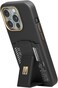 Levelo Morphix Gripstand Case For iPhone 15 Pro: Multi-Positioning, Cardholder, Shock-Proof Edges, PU Finish, Built-in Grip (Black)