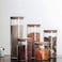 1CHASE&reg; Borosilicate Round Glass Storage Jars with Airtight Bamboo Lids Set of 2 500 ML