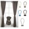 Aiwanto Curtain Holdbacks Tiebacks Magnetic Rope Drape Tie Backs Holders - 2 Pairs (Blue &amp; Black)
