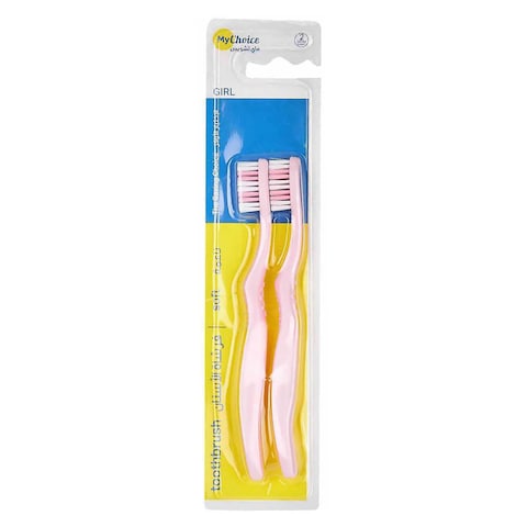 Buy Mychoice Soft Toothbrush Multicolour 2 PCS in UAE