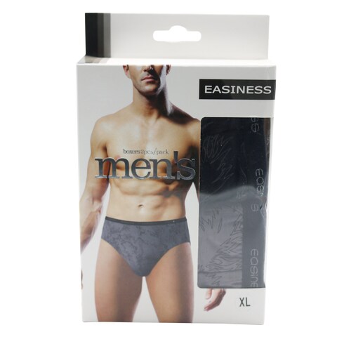 Easiness Mens Brief 2 Pieces Grey/Black
