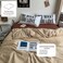 LUNA HOME Premium Queen/Double size 6 pieces Constructor Design with 2 Print Pillow Covers, Plain Beige and Brown color.