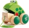 Hape Frog Pull Along. Wooden Fly Eating Toddler Toy, Green, L: 4.7, W: 3.8, H: 3.3 Inch, E0361