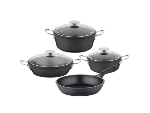TAC - Corvina  7Pcs Cast Cookware Set- Made in Turkey-Black Color