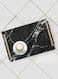 Lowha Decorative Acrylic Serving Tray With Gold Metal Handles And Marble Crack Design 20x30 cm