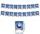 Party Time Ramadan Mubarak Banner Eid Decorations Ramadan Party Supplies - Light Blue