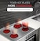 Nobel 60 x 60 Electric Cooker, 4 Hot Plate &amp; Electric Oven, 6 Knob Control, Auto Ignition, Stainless Steel Lid, Inner Light, 59.8 x 56.7 x 85.3 cm, Made In Turkey NGC6400 Inox