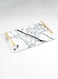 Lowha Decorative Acrylic Serving Tray With Gold Metal Handles And Marble Pattern Design 20x30 cm
