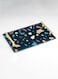 Lowha Decorative Acrylic Serving Tray With Gold Metal Handles And Dark Terrazzo Pattern Design 20x30 cm
