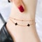 Aiwanto Two Layer Anklet Rose Gold Ankle Chain for Girl&#39;s