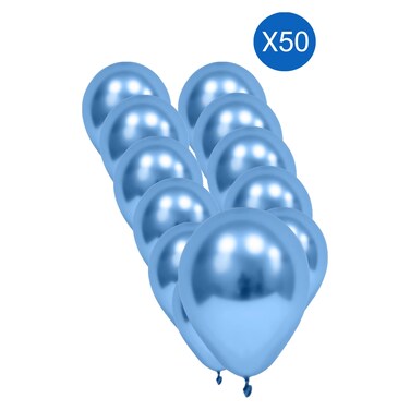 كروم بالونات زرقاء 10 بوصة 50 قطعة