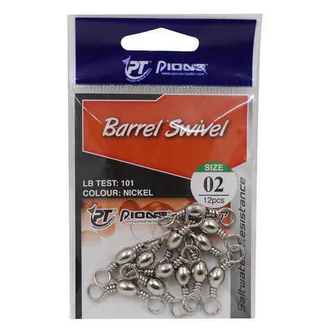Pioneer Barrel Swivel Size 2 Nickel 12 count