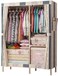 Sky-Touch Simple Wooden Wardrobe Hanger Storage Cabinet, Solid Wood Non-Steel Pipe Thick Strong And Durable Fabric Single Cloth Wardrobe, Creative Design 2 Doors Wardrobe 105 x 45 x 170cm