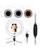 Generic Mini LED Ring Light With Tripod Stand Black