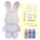 DIY MONEY SAVING COOL BUNNY (8.6 inch - 23 cm) ACRYLIC FLOW POUR PAINT SET COLORS: Light-Pink, Silver, Light-Blue. Dubai Drip Arts and Crafts.