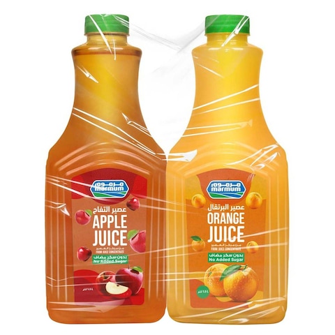 Marmum No Added Sugar Apple And Orange Juice 1.5L Pack of 2 Assorted