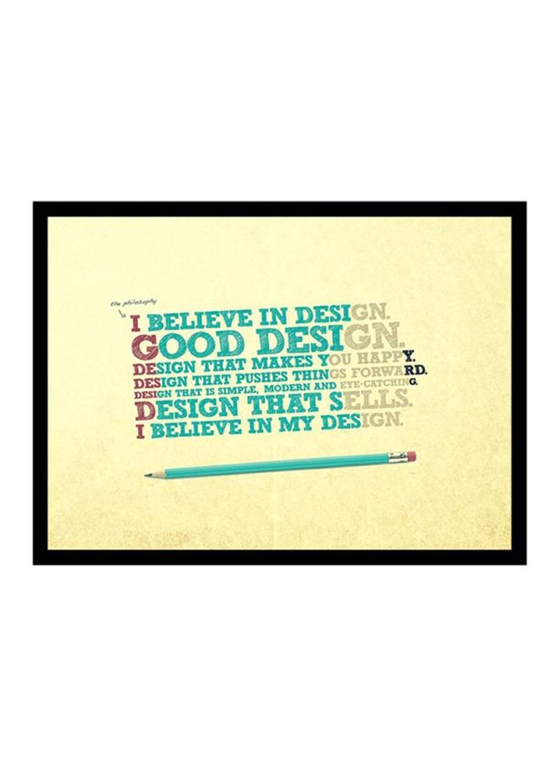 Spoil Your Wall Quotes Printed Wall Poster With Frame Yellow/Green/Black 55x40cm