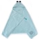 Milk&amp;Moo Sangaloz Velvet Hooded Towel for Baby, 100% Cotton Bath Towel for Babies and Toddlers (Blue)