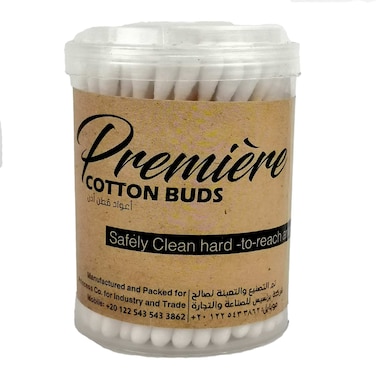 Premiere Wooden Cotton Buds - 100 Pieces