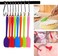 Generic Meetion 5 Pcs Random Color Food Grade Non Stick Butter Cooking Silicone Spatula Set Cookie Pastry Scraper Cake Baking Spatula Silicone Spatula