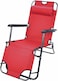 Egardenkart reclinable Camping Chair, Folding Camping Chairs for Adults with Armrests, Lightweight Portable for Beach, Perfect for Caravan trips, BBQs, Garden, Picnic, (Red)