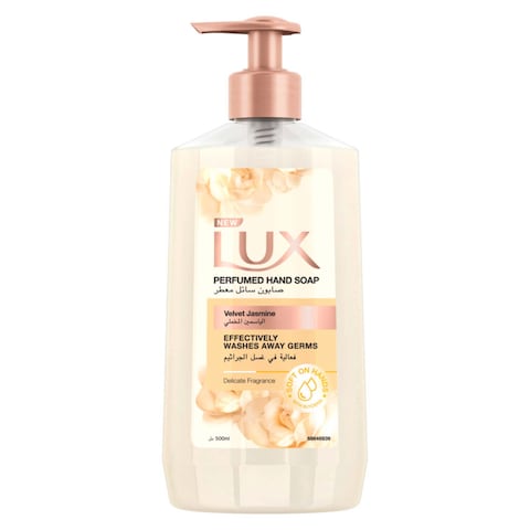 Lux Perfumed Liquid Hand Wash, for all skin types, Velvet Jasmine, glycerin enriched liquid soap, 500ml