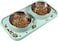Cat Food Bowls, Cat Bowls Non-Skid and Non-Spill Silicone Mats with Stand, Removable Stainless Steel Food and Water Dishes for Cats, Small Size Dogs