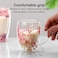 1CHASE&reg; Borosilicate Double Wall Flower Coffee Cup 350 ML (2 PCS Set), Decorated with an Immortal Flower
