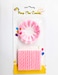 Party Time Light Pink Striped Spiral Birthday Candles w/ Holder Cake Decoration Party Supplies, 24 Counts Per Pack