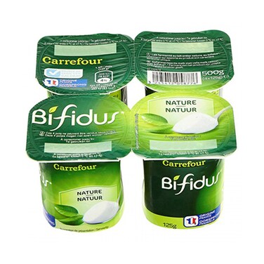 Carrefour Bifidus Etuve Nature 125GRX4