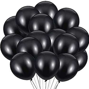 AnnoDeel 50pcs 12inch Black Balloons Black Latex Balloons Decorations for Wedding Halloween Birthday Party Supply