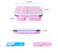 PALVOX - Silicone Lunch Box Collapsible Storage Bento Containers with Reusable Fork and Spoon,3 Compartments - 1100ML, Separate Sealed Lids, Fridge Microwave Freezer Dishwasher Safe(Pink)