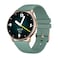 Round Full Touch Screen Bluetooth Smart Watch Gold/Green