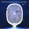 Electric Bug Zapper Racket, Mosquito Killer, Fruit Fly Swatter Zap, Two-In-One USB Rechargeable Electronic Swatter Pest Control, LED Lighting Lamp, 3 Layer Mesh Safe to Touch