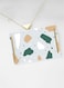 Lowha Decorative Acrylic Serving Tray With Gold Metal Handles And Terrazzo Pattern Design 20x30 cm